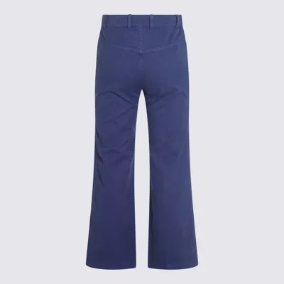 Chloé High Waist Wide Leg Trousers With Belt Loops In Blue