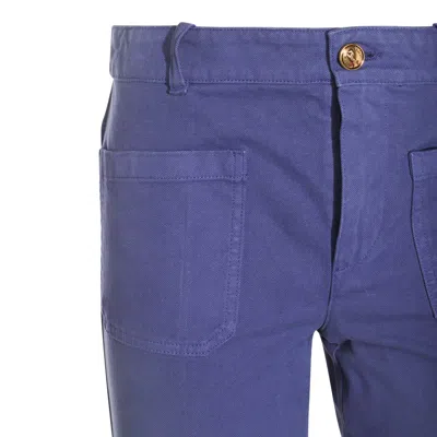Chloé High Waist Wide Leg Trousers With Belt Loops In Blue