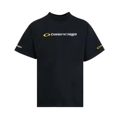 Pre-owned Balenciaga Loop Sports Icon Oversized T-shirt 'faded Black/white' | Men's Size 1