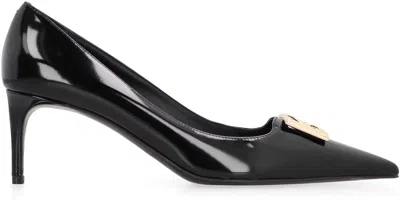 Dolce & Gabbana Pointed Toe Leather Pumps With Stiletto Heel