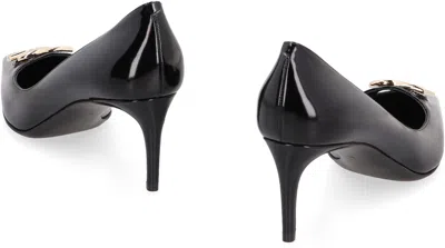 Dolce & Gabbana Pointed Toe Leather Pumps With Stiletto Heel