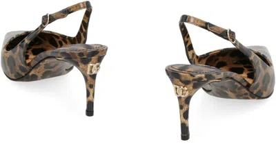 Dolce & Gabbana Dolce&gabbana Patent Leather Animal Slingback In Animal Print