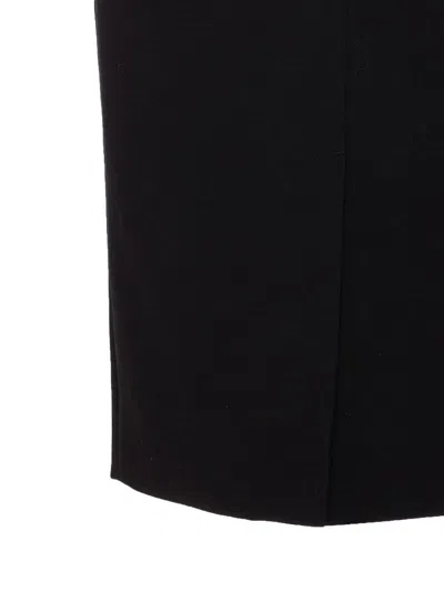 Dolce & Gabbana Longuette High-waisted Knee-length Skirt With Back Slit In Black