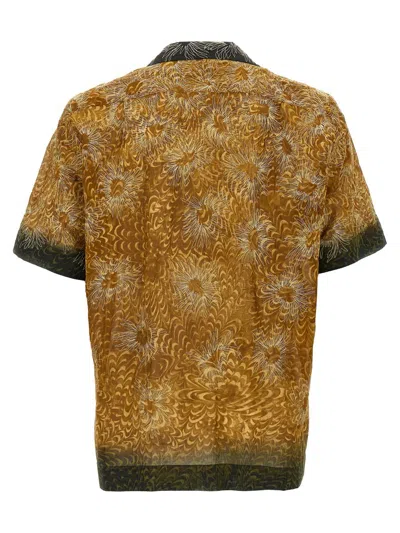 Dries Van Noten Short Sleeve Cotton Shirt In Brown