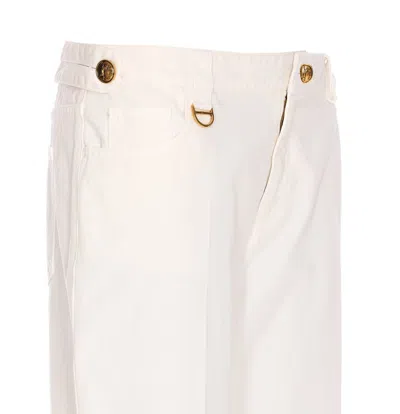 Chloé Pantaloni Dritti In Tela Di Cotone In Neutral