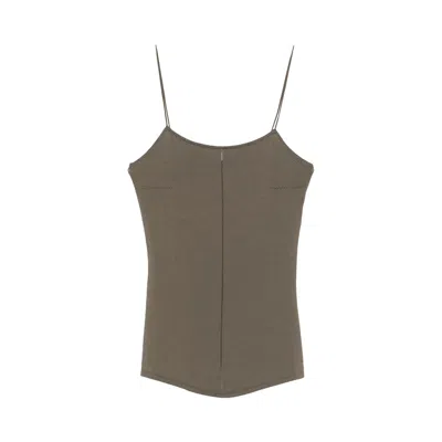 Pre-owned Lemaire Tank Top With Straps 'dark Khaki' | Women's Size Xs In Brown