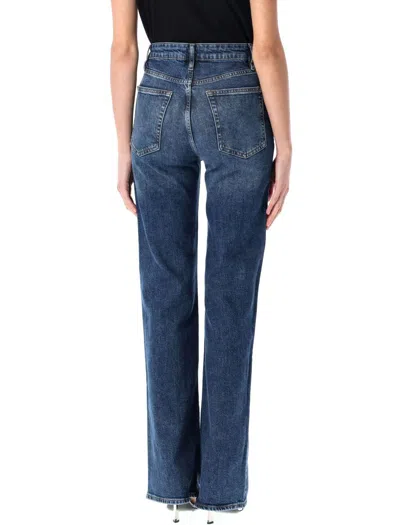 Frame The Stitched Arrow Pocketed Trousers In Blue