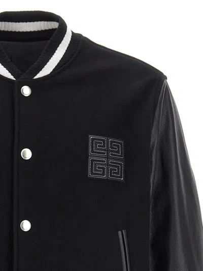 Givenchy Black 4g Varsity Bomber Jacket In Black