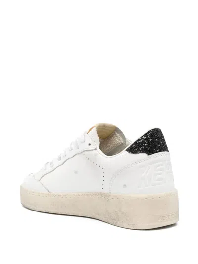 Golden Goose Ball Star 2 Sneakers With Gold Glitter Star And Black Glitter Heel Tab Shoes