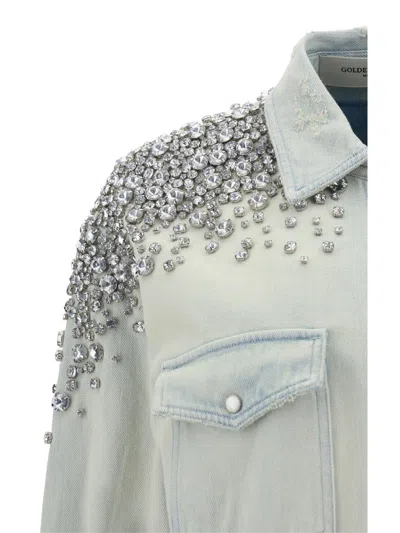 Golden Goose Boyfriend Shirt In Blue