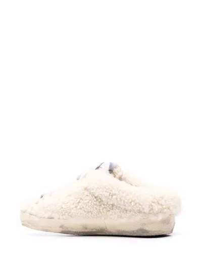 Golden Goose Super-star Sabot Shearling Upper Glitter Star