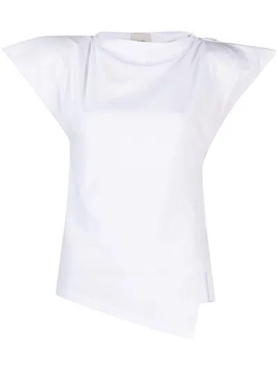Isabel Marant Sebani Padded Asymmetric T-shirt In White