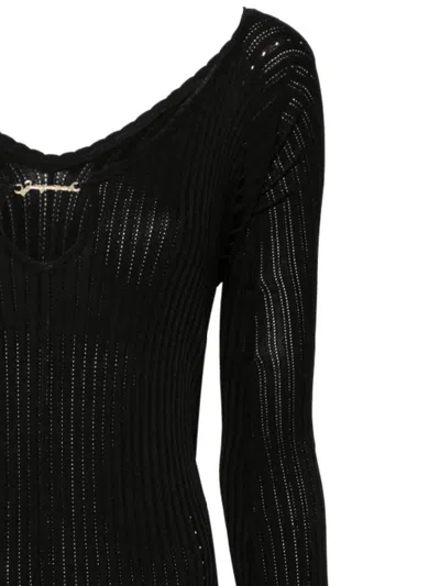 Jacquemus Womens Black Logo-plaque Slim-fit Knitted Mini Dress In Black