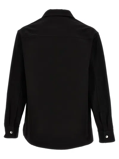 Jil Sander Minimalist Zippered Wool Overshirt In Black