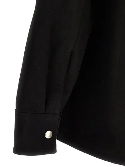 Jil Sander Minimalist Zippered Wool Overshirt In Black