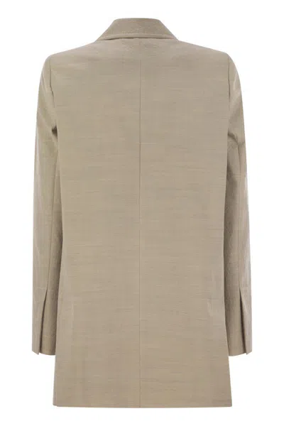 Max Mara Sand Wool Acacia Blazer In Neutral