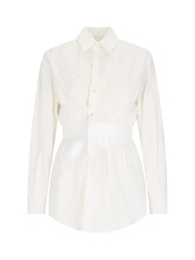 Mm6 Maison Margiela Mm6 By Maison Margiela Tailored Cotton Poplin Shirt In White