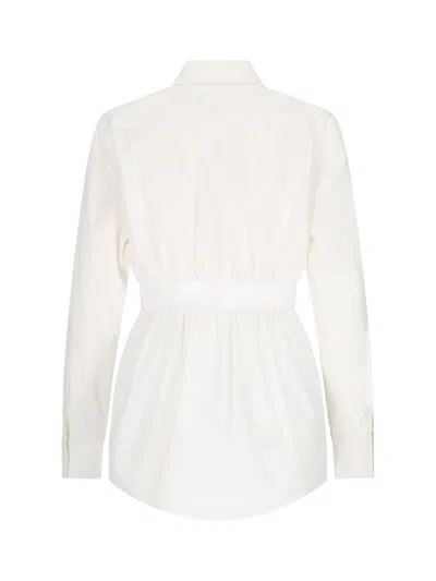 Mm6 Maison Margiela Mm6 By Maison Margiela Tailored Cotton Poplin Shirt In White