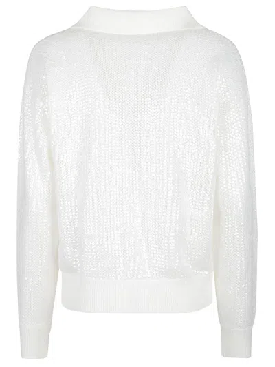 P.a.r.o.s.h Parosh Sequin Sweater In White