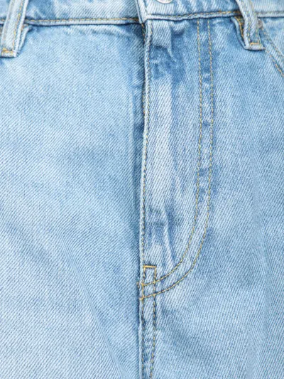 Pinko Relaxed Fit Cropped Denim Pants In Blue