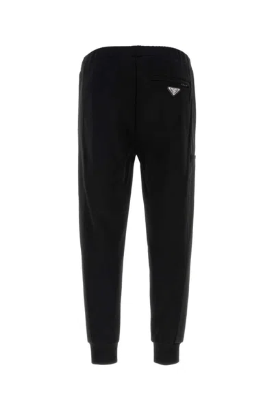 Prada Black Cotton Blend Joggers