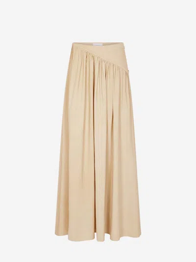 Rabanne Gathered Maxi Skirt In Neutral