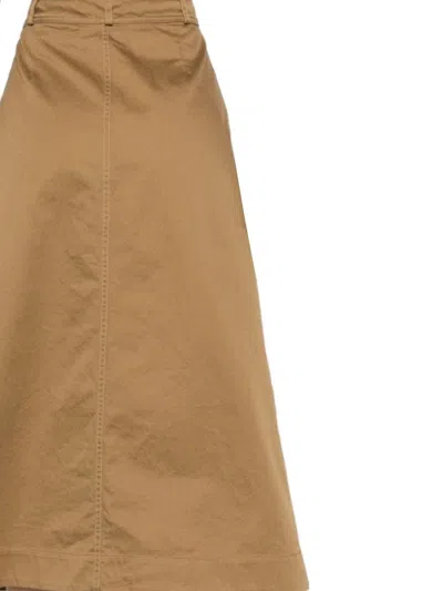 Saint Laurent Midi Skirt In Brown