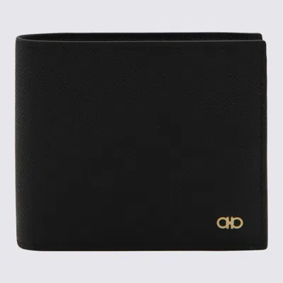 Ferragamo Black Leather Wallet In Black
