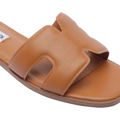 Steve Madden Hadyn Double-strap Flat Sandals In Brown