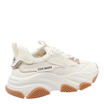 Steve Madden Womens Possession E 15 C Conrast-panel Woven Low-top Trainers White/oth Eur 40 / 7 Uk In Neutral
