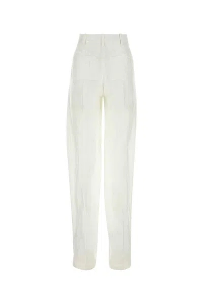 Attico Satin Waistband Pleated Trousers In Multi