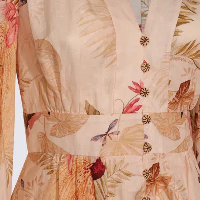 Zimmermann Ascension Plunge Printed Linen Dress