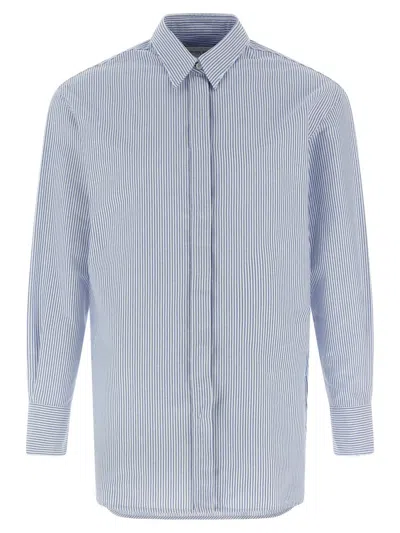 Golden Goose Embroidered Cotton Batilda Shirt In Blue