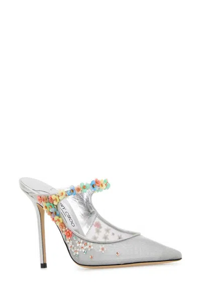 Jimmy Choo Sabot Daisy In Rete Argento  Donna In Silver
