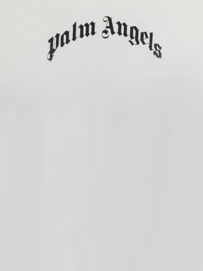Palm Angels Relaxed-fit White T-shirt With Logo Print In Multi
