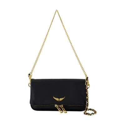 Zadig & Voltaire Zadig&voltaire Rock Nano Wallet On Chain In Black