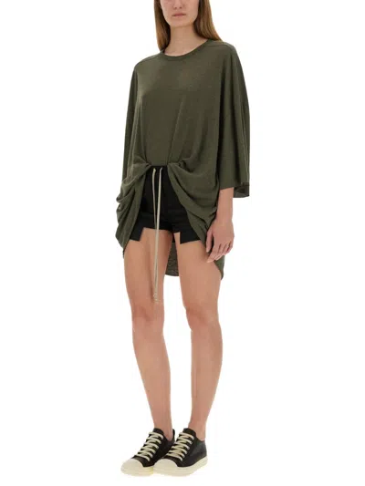 Rick Owens Oversize T-shirt Asymmetric Hem Drawstring Detail
