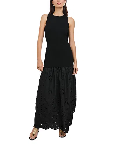 Rails Lavina Sleeveless Eyelet Embroidered Sundress In Black