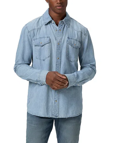 Paige Cazador Cotton Denim Snap-up Western Shirt In Blue