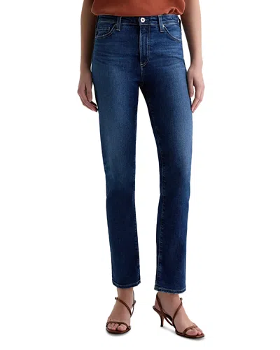 Ag Mari Mid Rise Ankle Slim Straight Leg Jeans In Blue