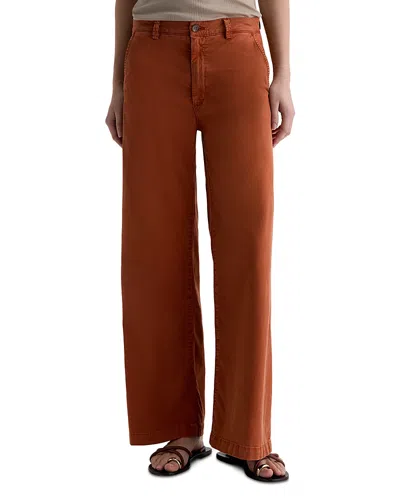 Ag Caden Twill Wide Leg Pants In Brown