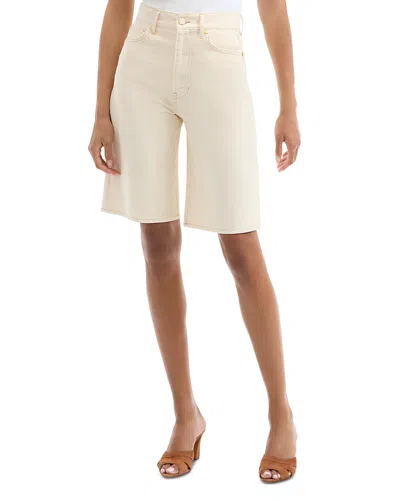 Veronica Beard Charlotte Longline Denim Shorts In White