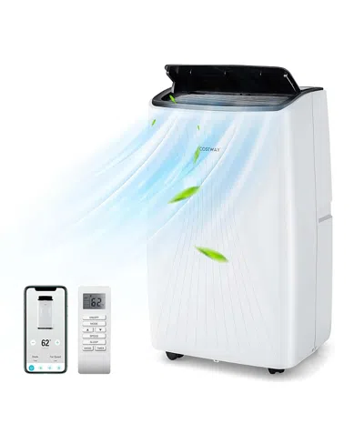 Costway 12000 Btu Portable Air Conditioner With Heat Smart Wifi Enabled Home Ac Unit 8000 Btu(12000btu Ashra In White