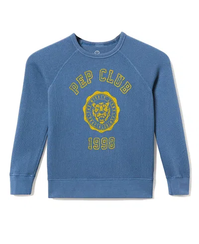 Junk Food Clothing Unisex Pep Club Raglan Fleece Sweatshirt - Little Kid, Big Kid In Blue