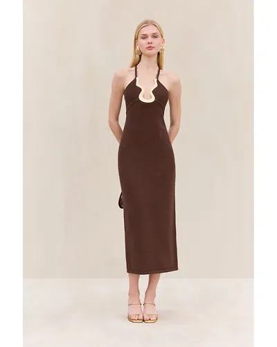 Cult Gaia Valma Knit Dress In Brown