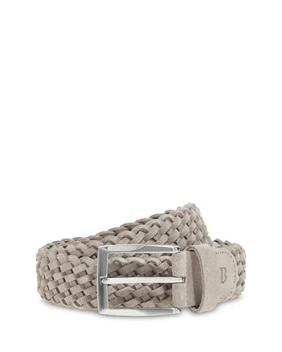 Boggi Milano Suede Braided Belt In Gray