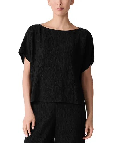 Eileen Fisher Crinkled Top In Black