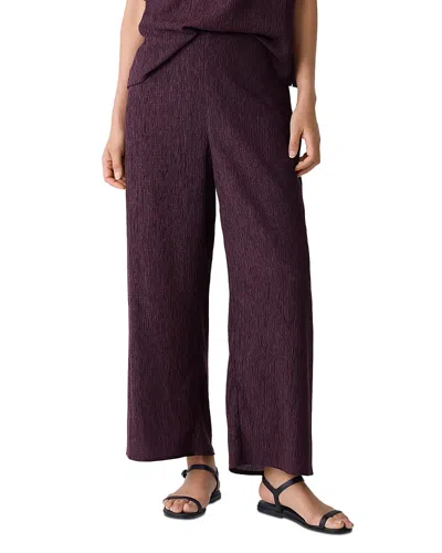 Eileen Fisher Crinkled Ankle Pants In Purple
