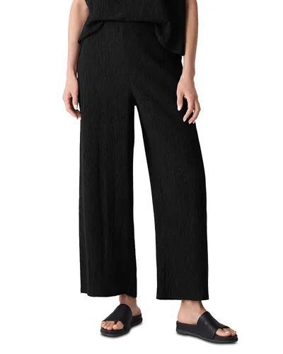 Eileen Fisher Wide-leg Stretch-jersey Trousers In Black