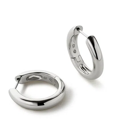 Ana Luisa Brass Giulia Medium Silver Hoop Earrings In Metallic